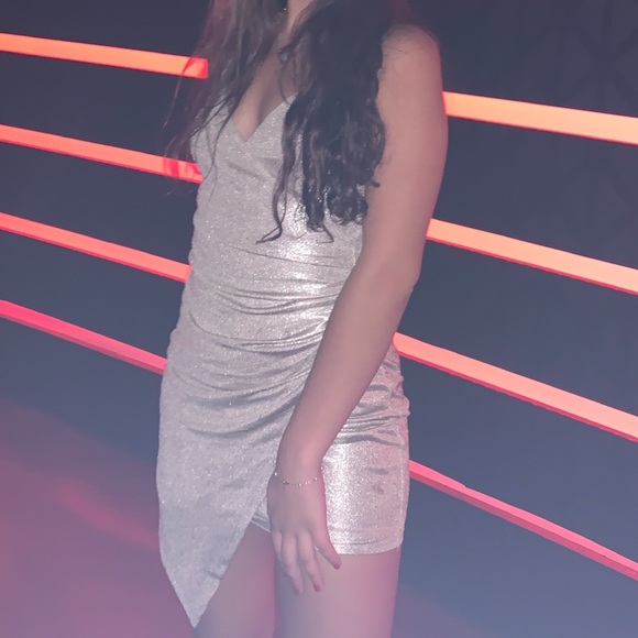 Love and Luster Silver Ruched Bodycon Dress - Picture 10 of 15